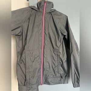 Columbia Gray rain Jacket with Pink Details